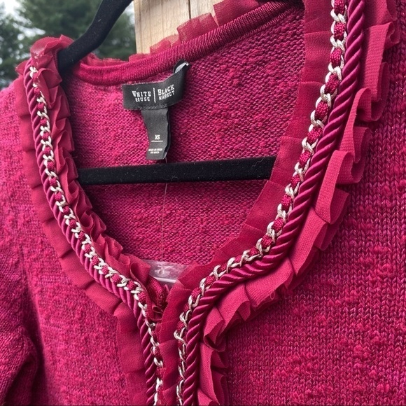 White House/Black Market Magenta Hook &‎ Eye Cardigan Sweater NWOT - Picture 6 of 6